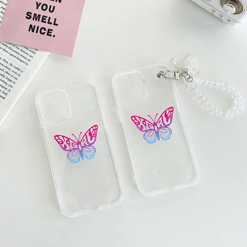

Colorful butterfly Transparent Soft Case For Samsung Galaxy S30 S20 S21 Note 20 Ultra S20Fe S10 S9 PLUS Cover shockproof Case