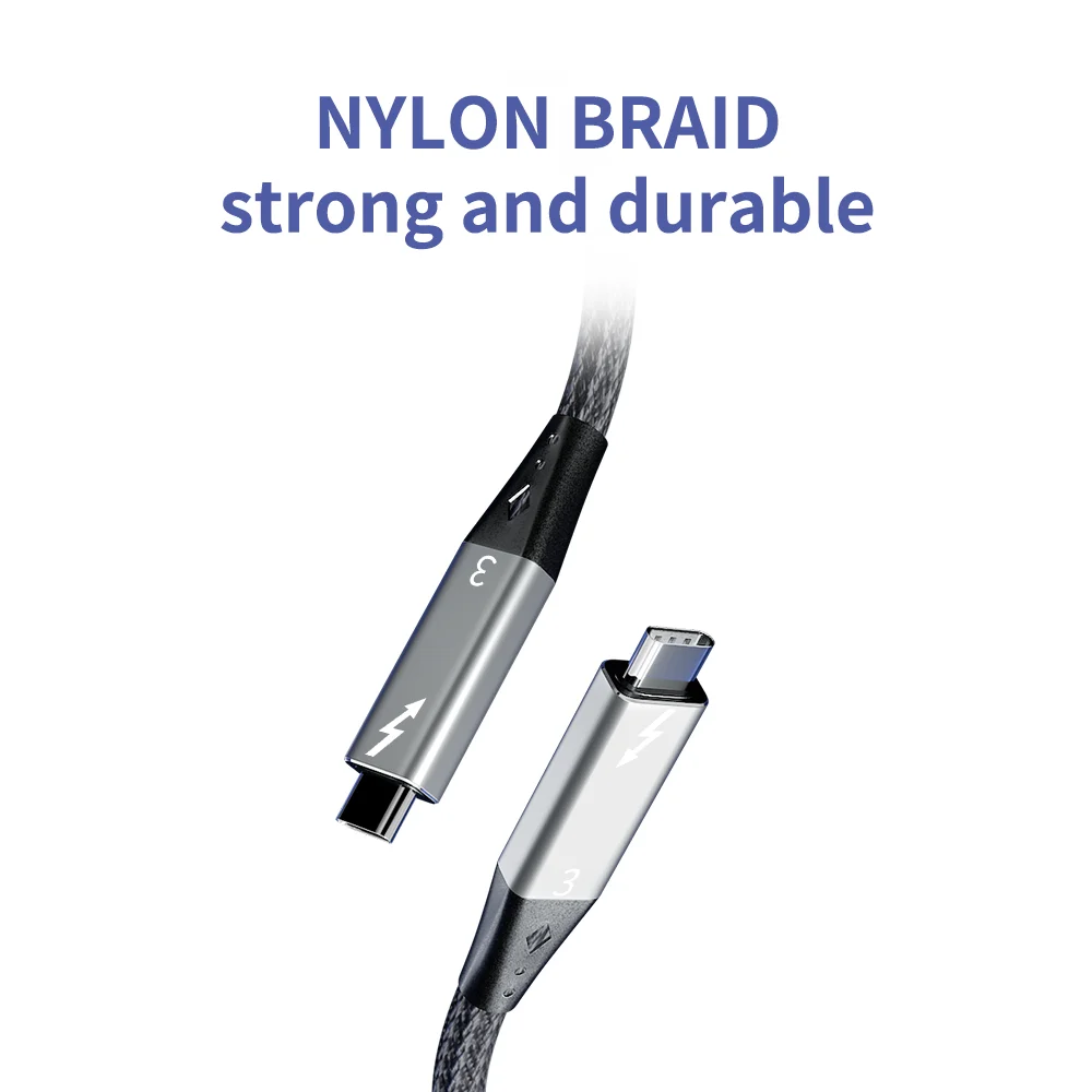 thunderbolt 3 cable 1 5m 40gbps pd 100w usb4 thunderbolt 3 male cable 5k or dual 4k type c to type c cable for macbook pro free global shipping