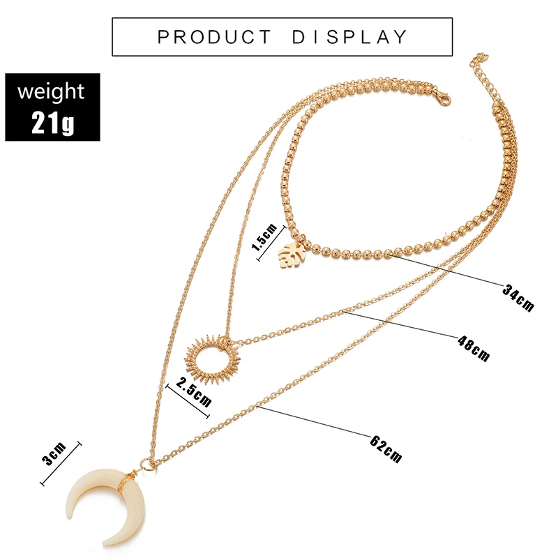 Tocona Bohemian Natural Moon Stone Pendant Necklace for Women Hollow Geometric Summer Leaf Chain Jewelry Drop Shipping 8879 | Украшения и