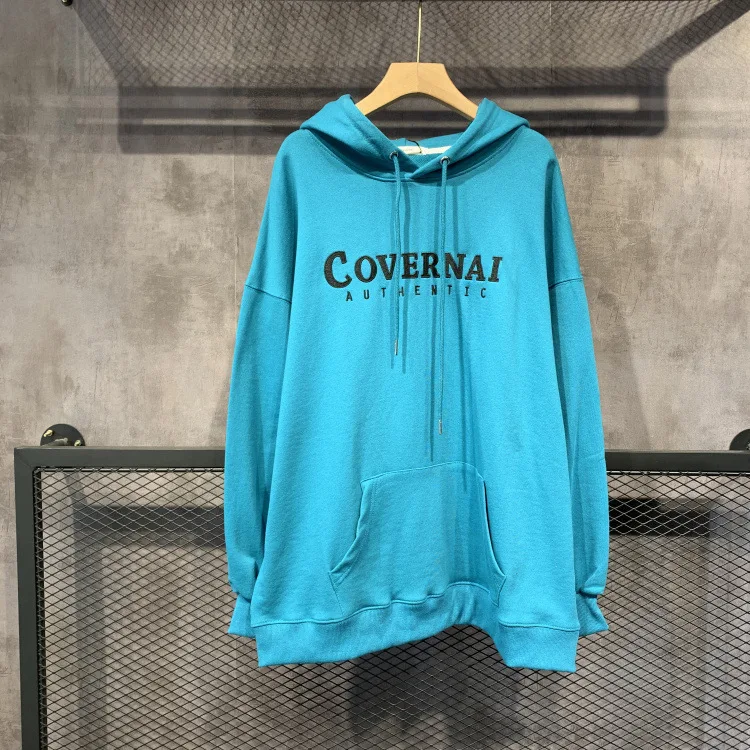 

2021 Spring New Korean Fashion Simple Letters Embroidered Hoodie Women's Pullover Loose Mid-Length