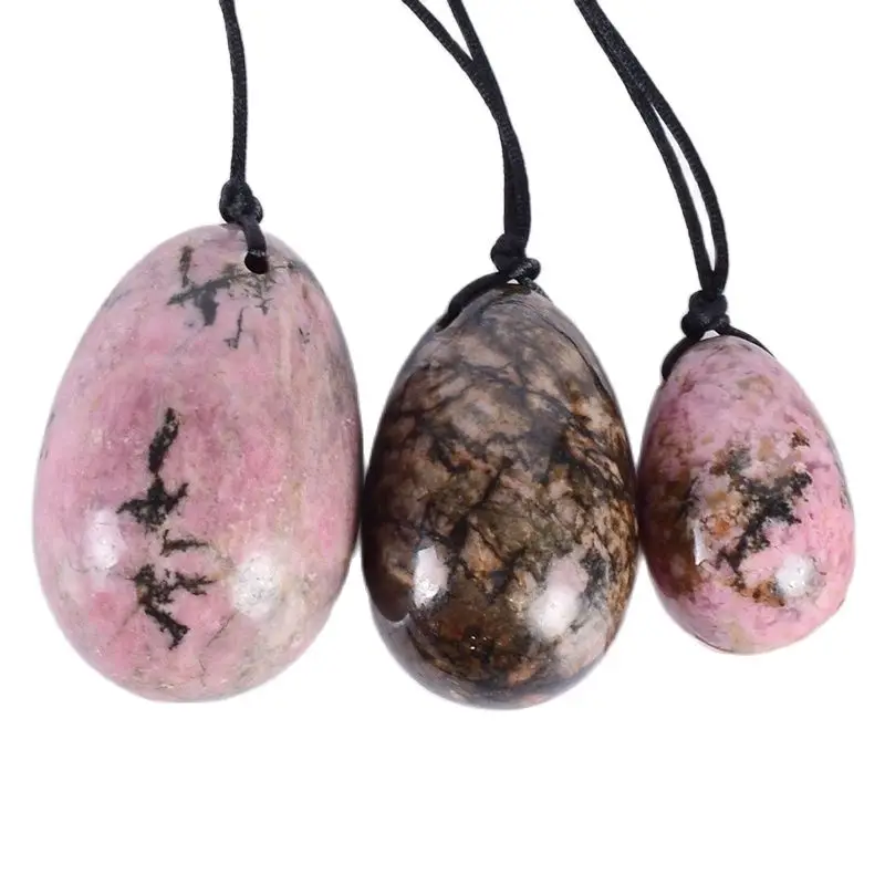 

Natural Rhodolite Yoni Egg Massage Egg Set Crystal Mineral Ball Kegel Exercise Pelvic Floor Muscle Vaginal Wa Ball for Women
