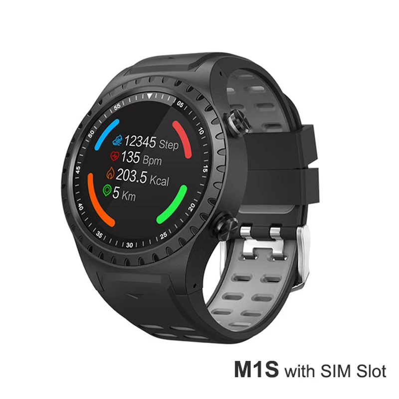 M1S Gray Умные часы M1, gps, поддержка Bluetooth, с функцией вызова, с sim-картой, IP67, водонепроницаемые, пульсометр, длительное время работы в режиме ожидания, умные часы, спортивные - Цвет: M1S Gray