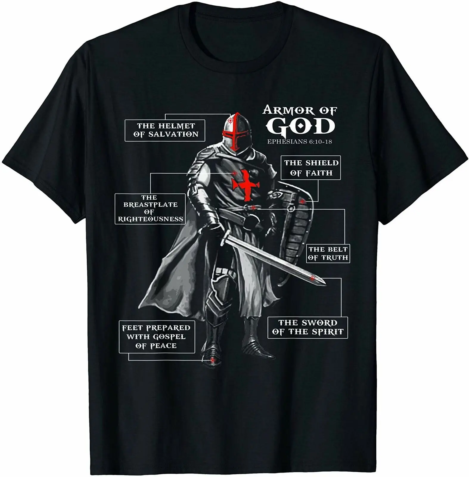 

Armor of God Knight Templar T-Shirt Cotton O-Neck Short Sleeve Men's T Shirt New Size S-3XL