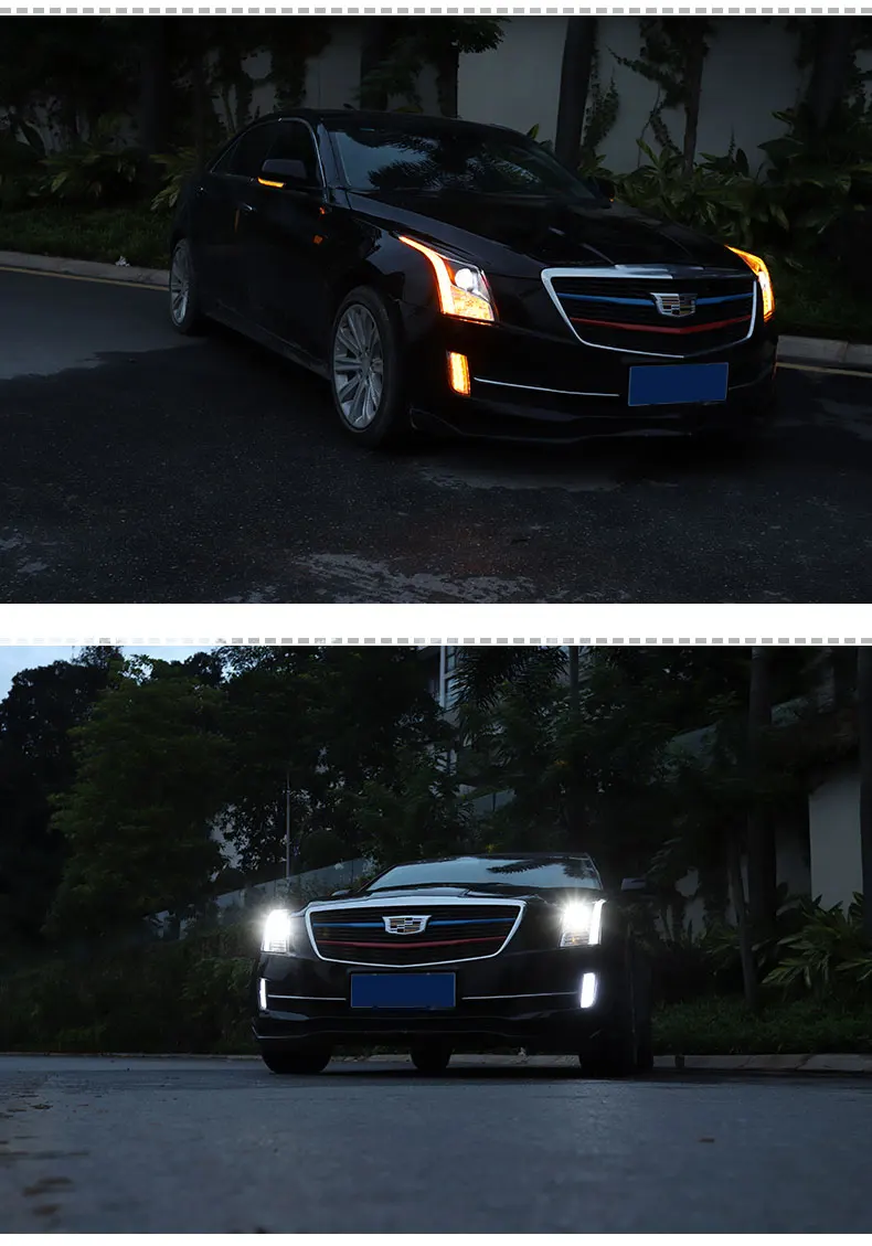 Автомобильный Стайлинг для Cadillac ATS фары- ATS светодиодный фары DRL Биксеноновые линзы Высокий Низкий луч парковка противотуманные фары