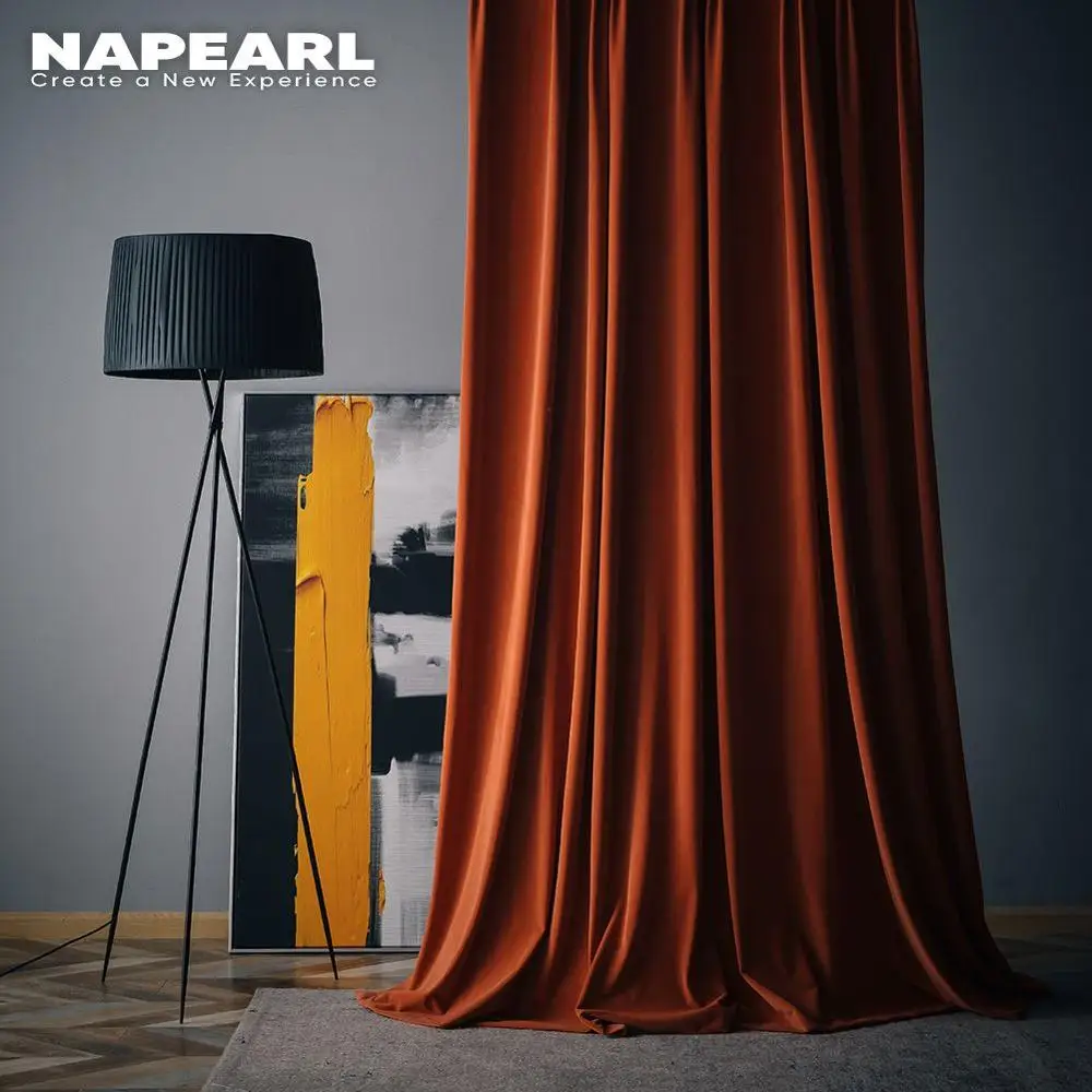 Мягкие бархатные шторы NAPEARL с высоким затенением для гостиной окон универсальные