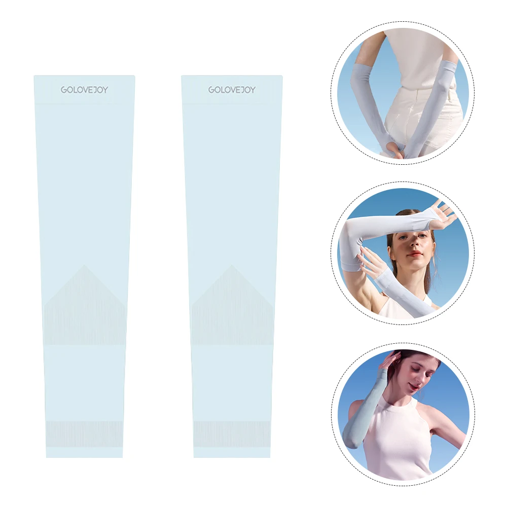 

1 Pair UV Sun Protection Sleeves Cooling Ice Silk Sleeves Riding Cycling Cuffes