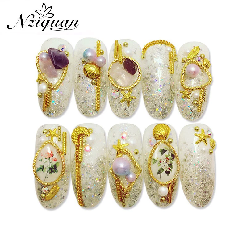 

NZIQUAN 20 шт 8 мм скрученная металлическая рамка для дизайна ногтей 3D Сплав украшения для ногтей ювелирные изделия геометрические Стразы DIY диз...