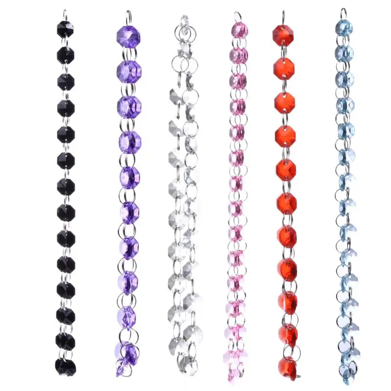 1 м Хрустальная бусина занавеска акриловые Восьмиугольные бусины свадебное