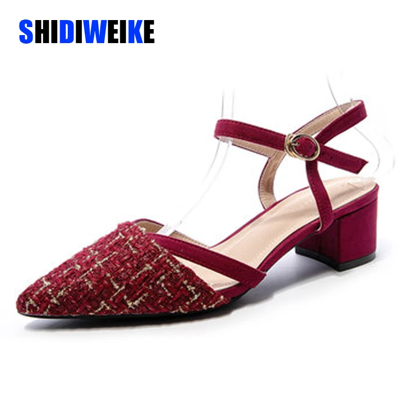 Лидер продаж Женская обувь на высоком квадратном каблуке Женские босоножки с