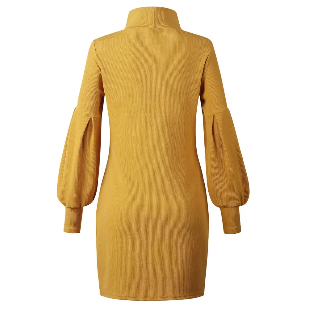 

New Arrival Women Hips-Wrapped Bodycon Party Pencil Dress Long Sleeve Round Neck Dress