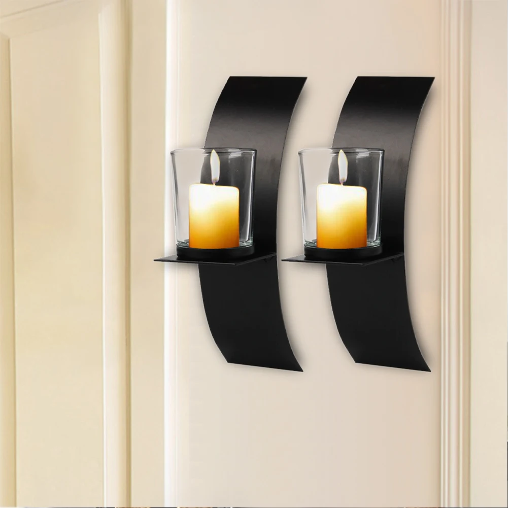 2 комплекта Железный искусства черные бра легко установить подсвечник Спальня