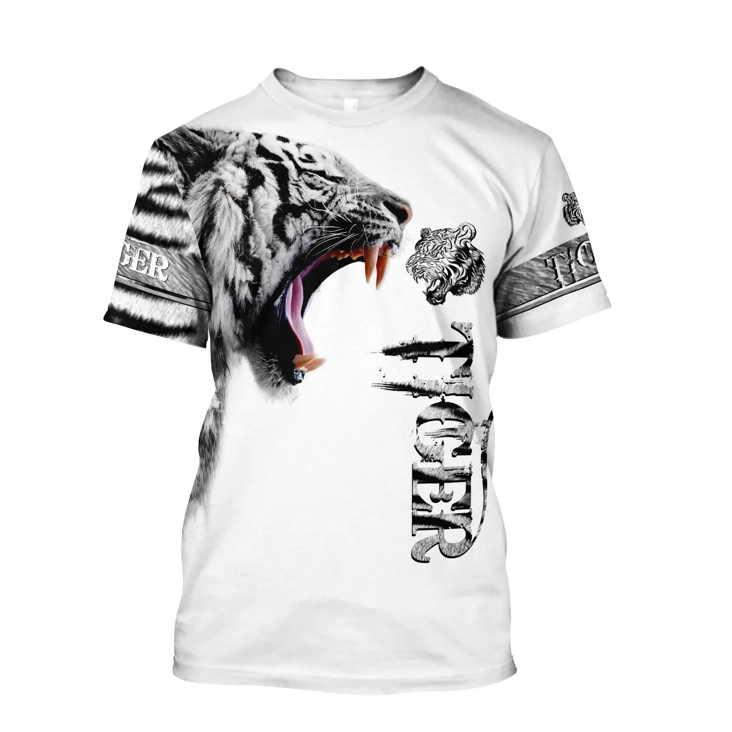 

2021 New Summer Trendy Men's T-shirt Advanced Tiger 3d Printing T-shirt Harajuku Casual O-neck Short-sleeved T-shirt, Xxs-6xl.