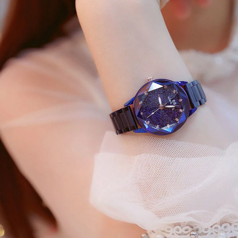

WOMEN WATCHES LADIES WATCHES TOP BRAND BLING STAR DIAL STEEL WATCH LUXURY DRESS WRISTWATCH MONTRE FEMME SATT RELOJES