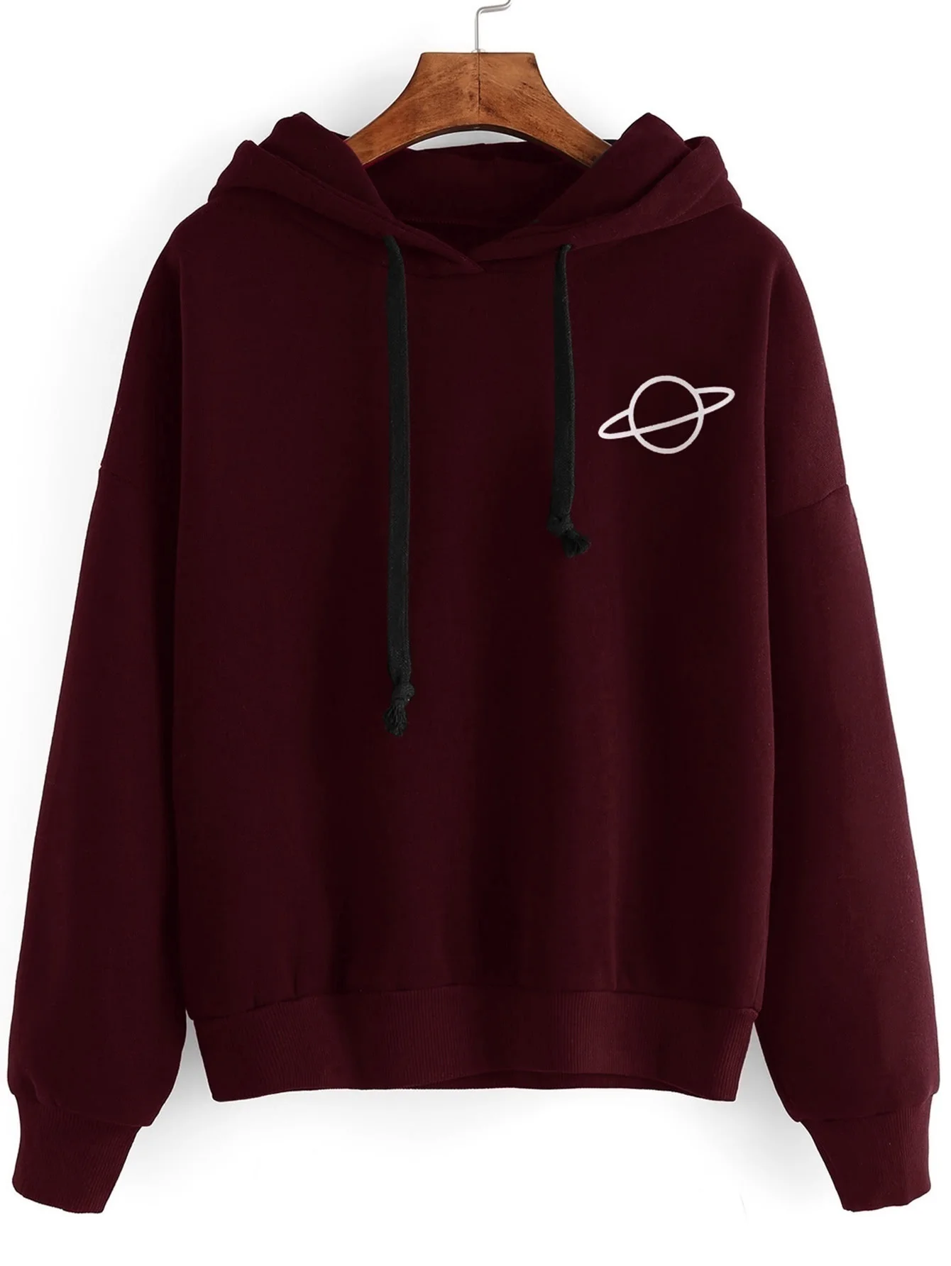 Женские толстовки с капюшоном на каждый день принтом Kpop Planet однотонный свободный