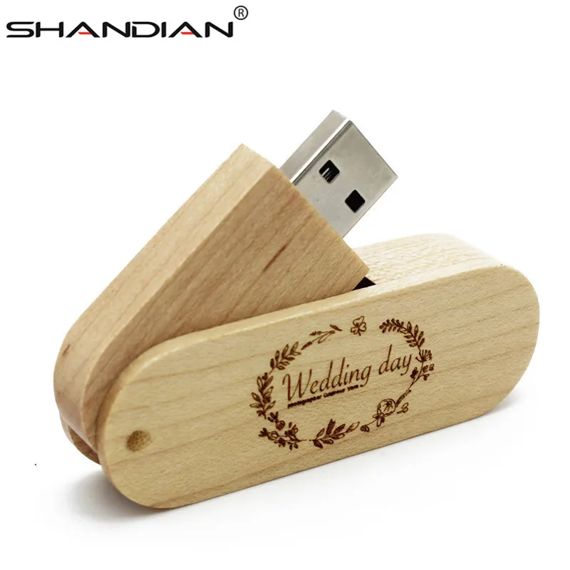 SHANDIAN 1 шт. деревянный портативный USB флеш накопитель с бесплатным логотипом