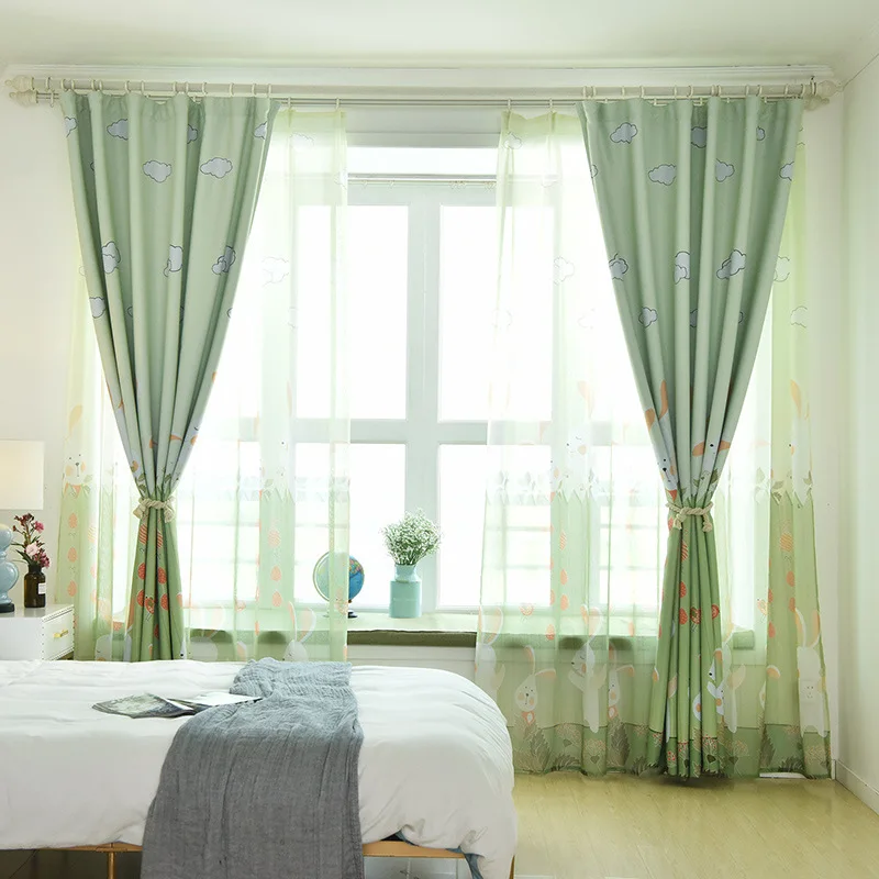 Занавески с высоким оттенком для гостиной столовой спальни мультяшным