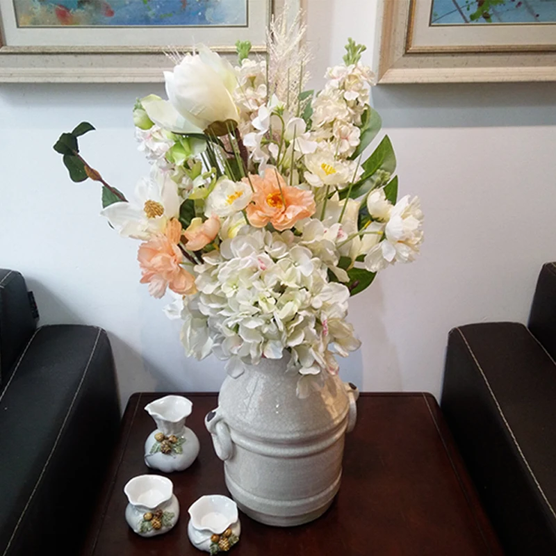 Сделай Сам украшение для вечеринки Шелковый Искусственный букет Гортензия