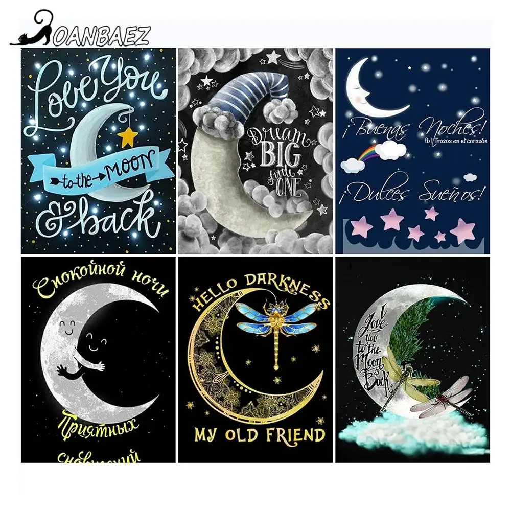 

Landscape Diamond Painting Moon 5D Full Square/round Drill Cross Stitch Embroidery Art Mosaic Art for Home Decoration Handicraft