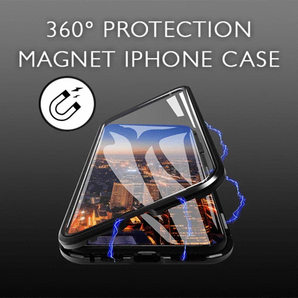 360 Полное покрытие магнитной силы металлический чехол для iPhone X XR XS макс.