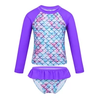 kids girls summer clothes sets toddler long sleeves mermaid swimsuit outfits rashguard tops with bottoms girls swimwear