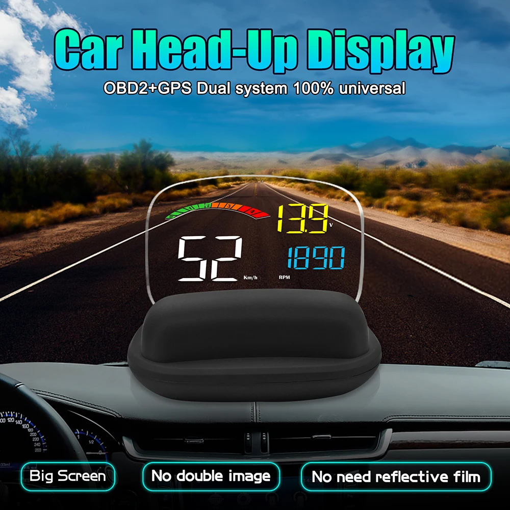 

Head Up Display Gauges HUD OBD2 Digital GPS Speedometer Projection On Windshield Car Electronics Accessories Compatible for Car