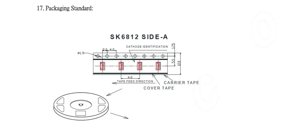 1500 шт. SK6812 4020 сторона WS2812B IC в светодиодный чип боковое освещение SMD 4020 RGB для полосы дисплей экран 5 В индивидуально адресуемый