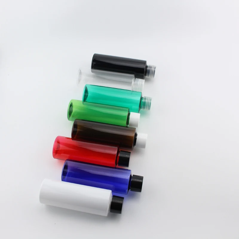 

120ml X 12 High Quality PET Empty Bottles With Screw Top Lid White Green Blue Amber Container For Lotion Toner Shampoo Wholesale