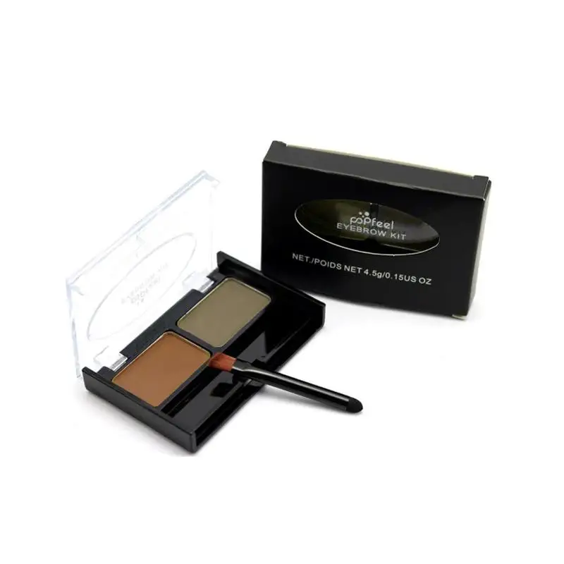 Водостойкая палитра теней для бровей с кисточкой 2 цвета|Средства роста бровей| |