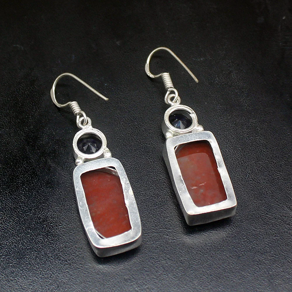 Gemstonefactory Big Promotion 925 Silver Sea Sediment Purple Amethyst Women Ladies Gifts Dangle Drop Earrings 20212421