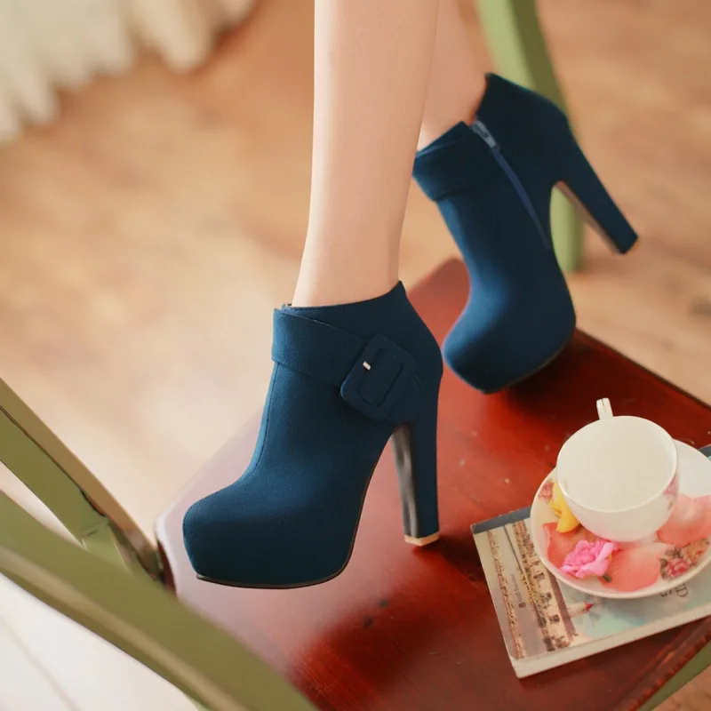 XJRHXJR сексуальные женские ботильоны на высоком каблуке модная обувь с пряжкой