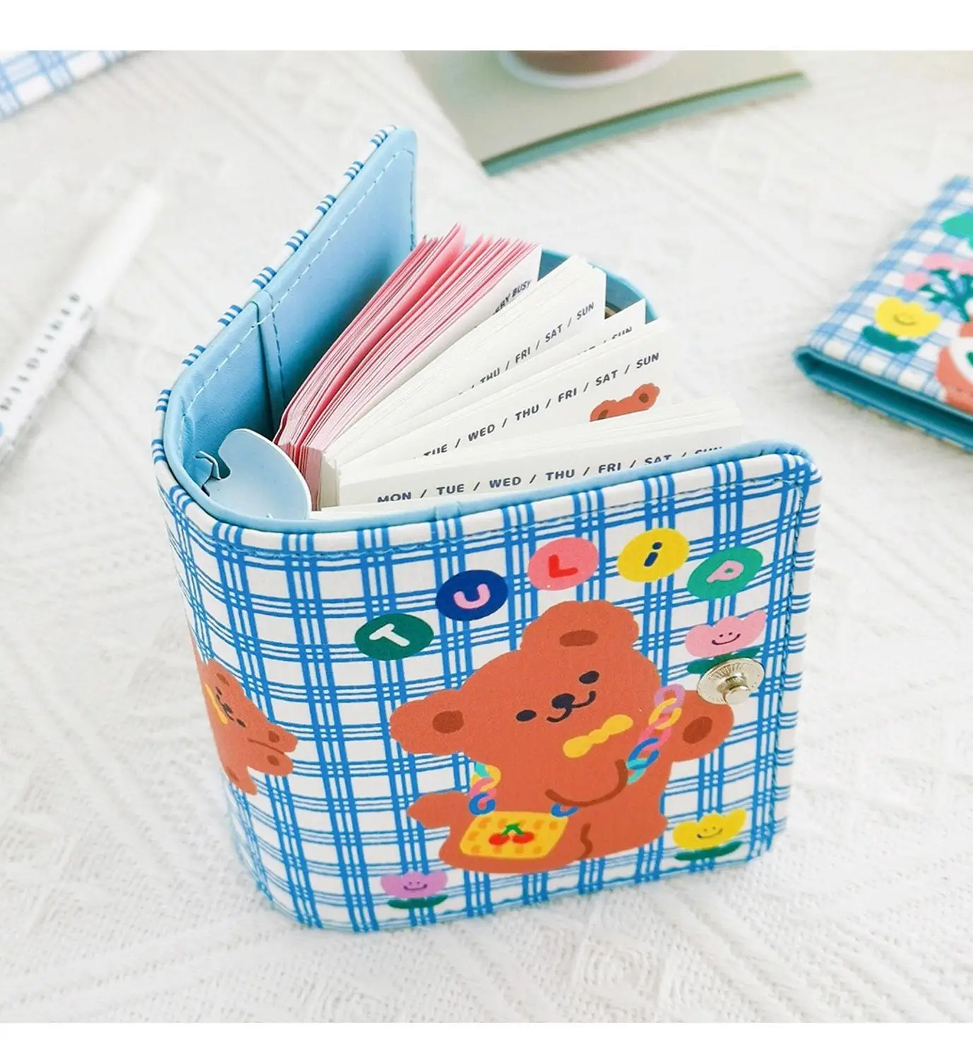 90 шт. мини дневник с кулоном изображением медведя в сетку свободный лист блокнот