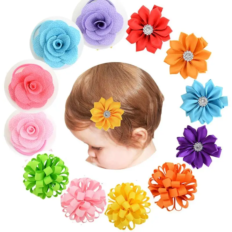 

1PC Girls Holiday Christmas Hair Accessories Korea Multi-layer Three-dimensional Rose Elastic Hair Band Hair Rope Cute Popular