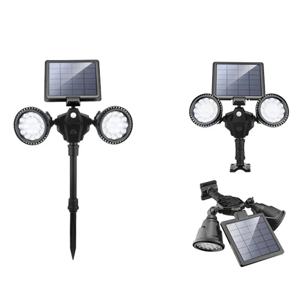 

Solar Spot Lights Double Head Led Solar Light Landscape Solar Lamp Outdoor Waterproof Flood Lamp With Motion Sensor Garden
