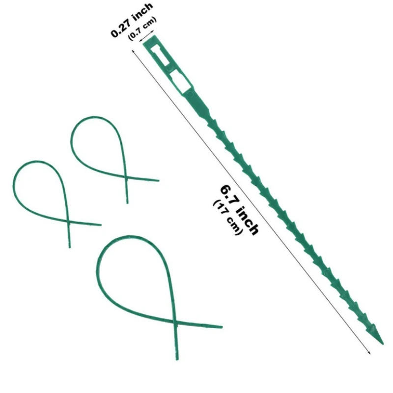 

50pcs Multi-purpose Fishbone Green Garden Ties Garden Line Cable Tie Plant Markers G