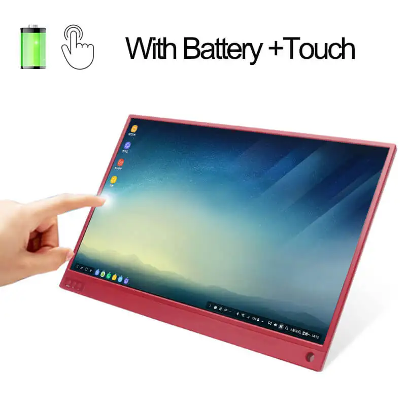 Red Touch 15,6 дюймовый сенсорный портативный монитор USB C HDMI монитор с сенсорным экраном для samsung DEX, huawei EMUI, ноутбука, переключателя, PS4 - Цвет: Red Touch