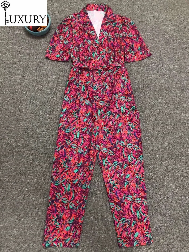 Женский комбинезон с коротким рукавом элегантный повседневный отложным