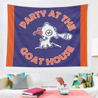 party at the goat house blue tapestry art wall hanging living room decor craftsmandala decorative thin blanket yoga