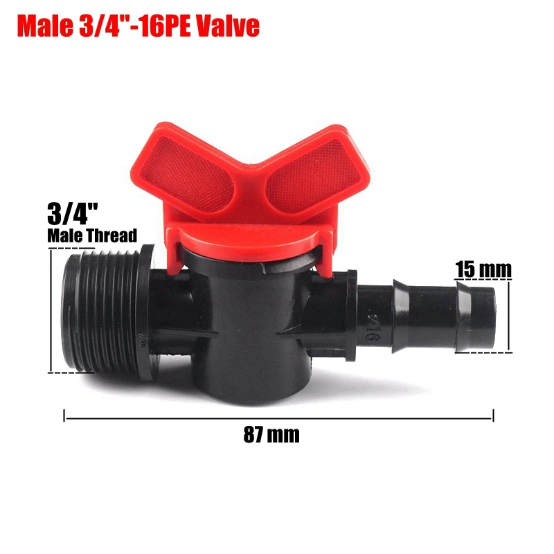 3 шт. мини шаровой клапан 1/2 &quot3/4" резьба до 8/12 16 20 25 мм садовый шланг клапаны