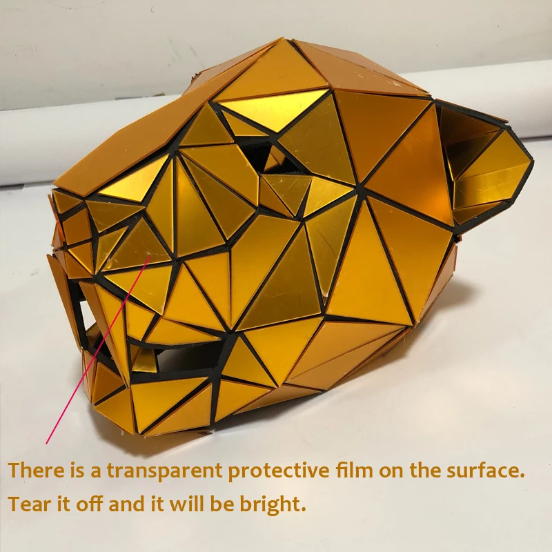 Головной убор Rave в виде животных Золотое зеркало маска для танцев Леопардовый