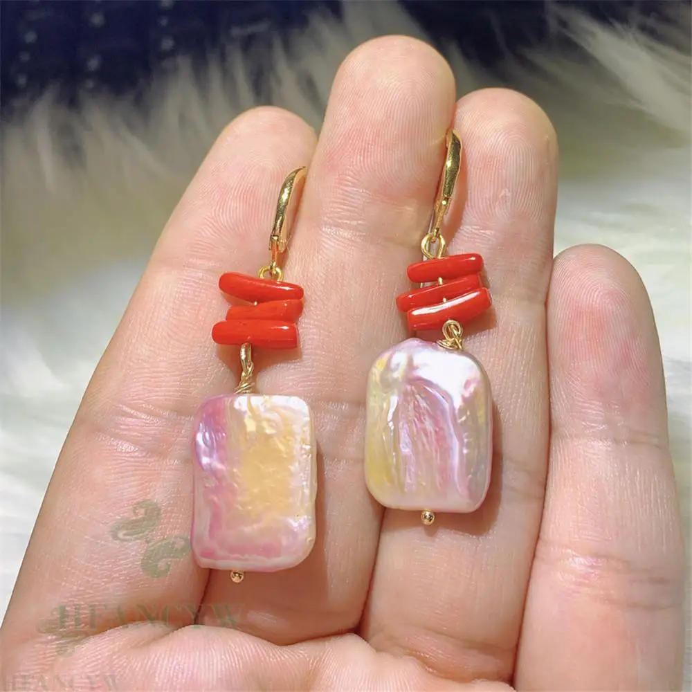 

Серьги-подвески женские из 18-каратного золота с жемчугом в стиле барокко