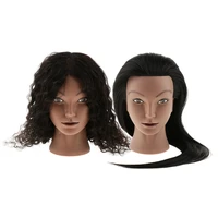 2pcs hair styling color cosmetology silicone training mannequin head dolls