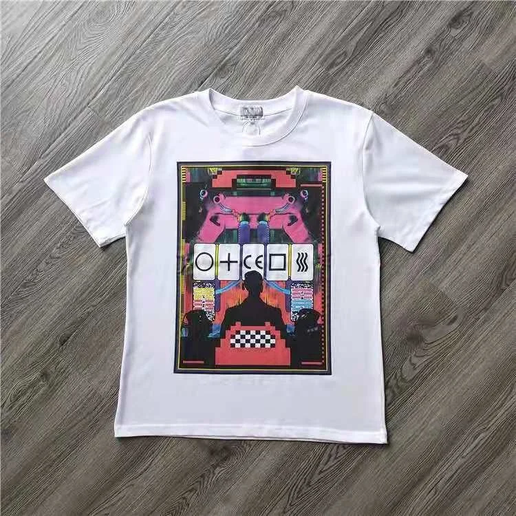 

Футболка оверсайз бренда High Street с принтом телеграфа, Мужская футболка, женская футболка, уличная одежда, мужская одежда Y2k аниме