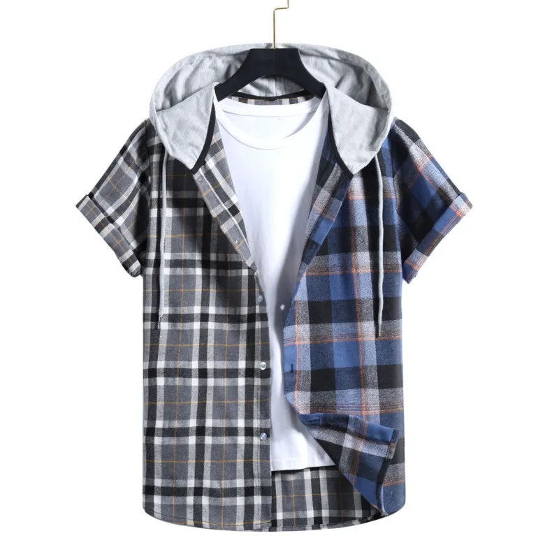 Летняя уличная одежда #4752 рубашки в стиле хип хоп для мужчин Повседневная рубашка