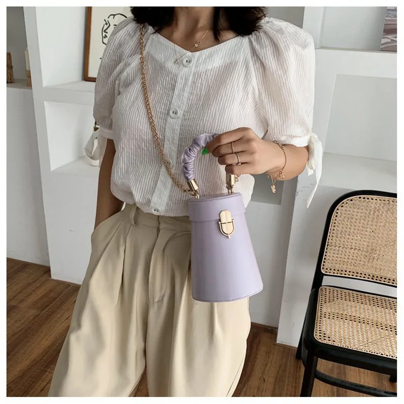 

New 2021 Mini Bucket Bags For Ladies Casual Chain Handle Shoulder Bags Fashion Women Elegant Small Messenger Bags Bolsa Feminina