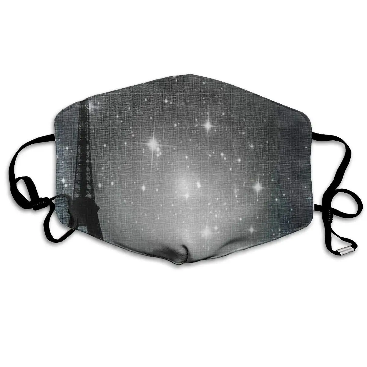 

Face Mask Starry Night Paris Eiffel Tower France Cool Cycling Half Face Earloop Ski Mask For Men