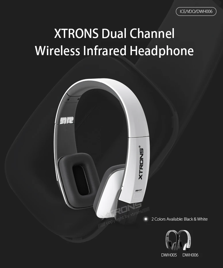 Двухканальные беспроводные инфракрасные наушники XTRONS