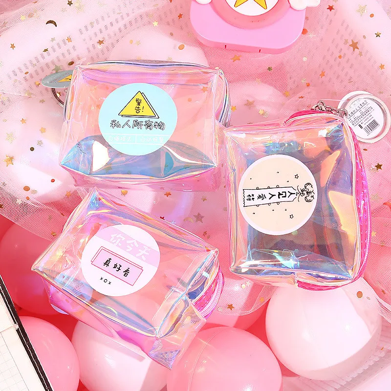 Transparent Laser PVC Small Purse Ladies Wallet Cute Card Holder Key Money Mini Bag Girl Fashion | Багаж и сумки
