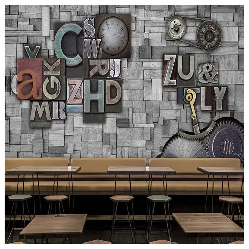 Прямая поставка 3d обои стерео старинная деревянная кирпичная стена для