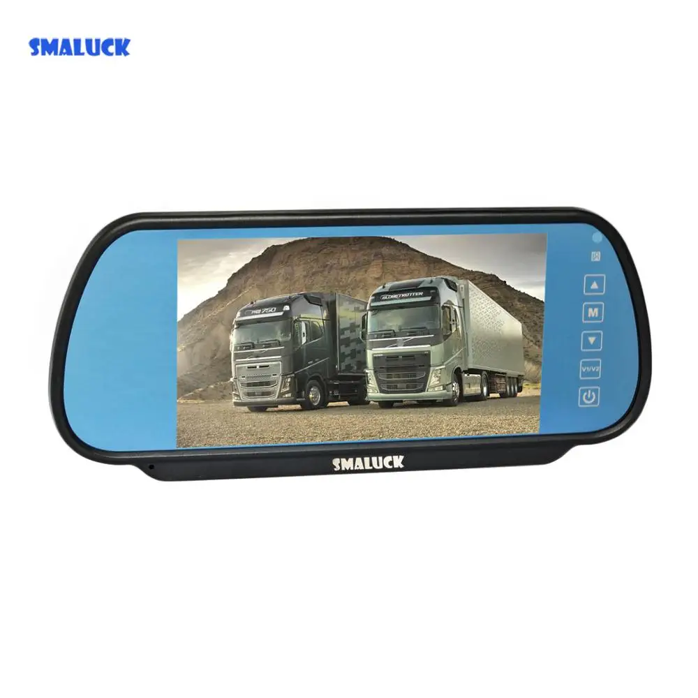 

SMALUCK 7 Inch TFT LCD Display Rear View Car Mirror Monitor With 2 Video Input for Car CCD Camera Cam / DVD