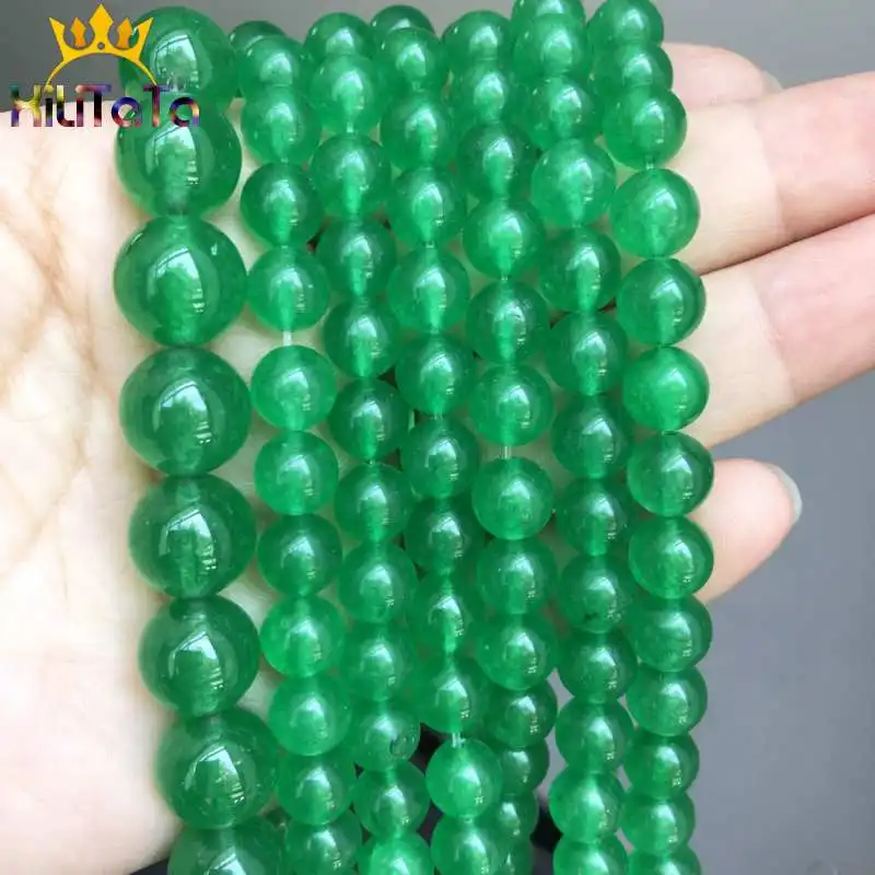 A + натуральный темно-зеленый халцедон круглые бусины из камня свободные для